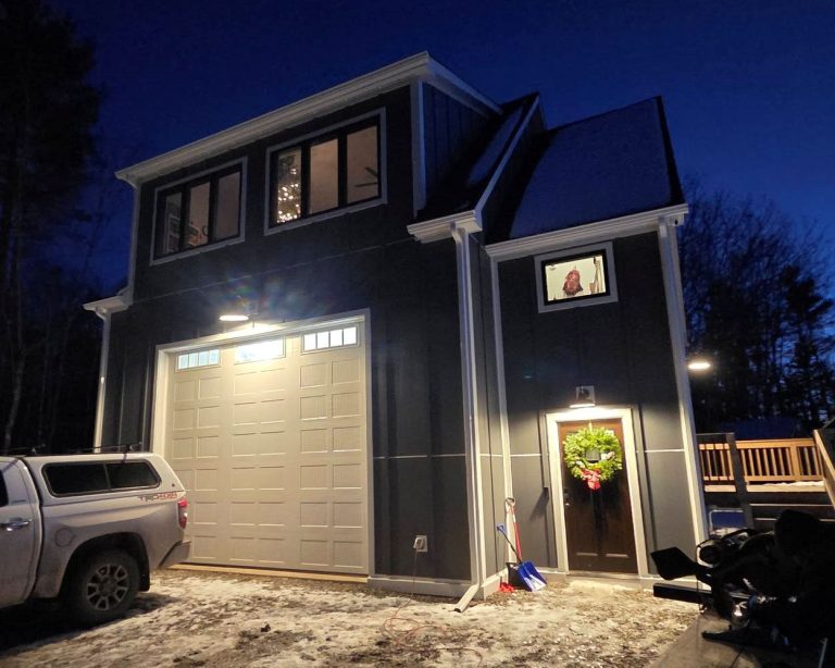 white rain gutters matching house trim
