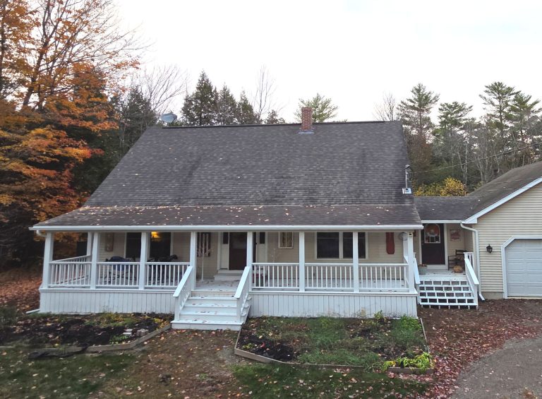 seamless gutter on this wide porch