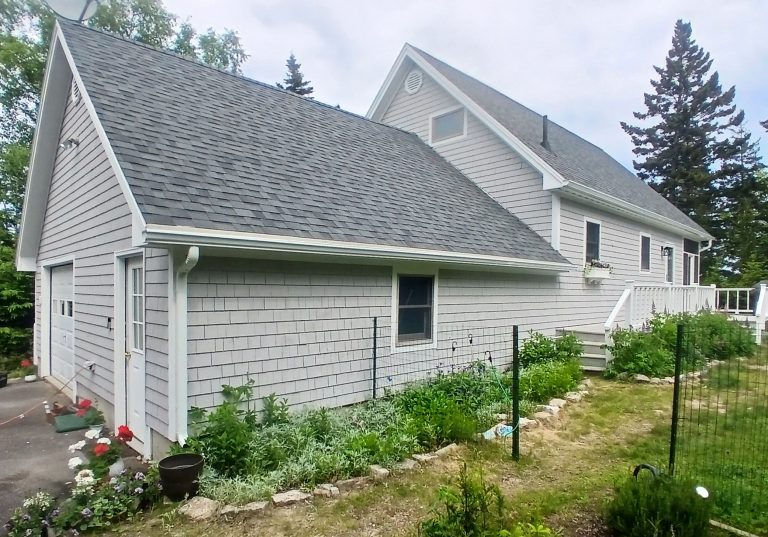 seamless gutters will protect the deck and landscaping