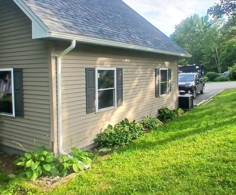 rain gutter will prevent damage to the flower garden