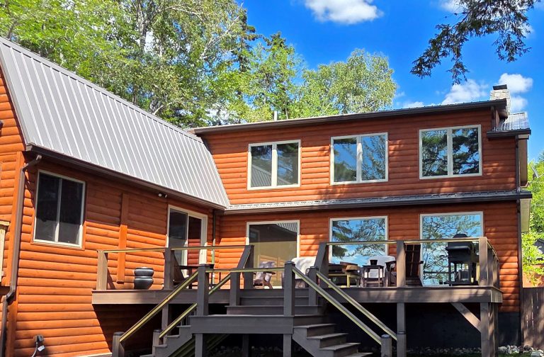 rain gutters protecting a wood deck