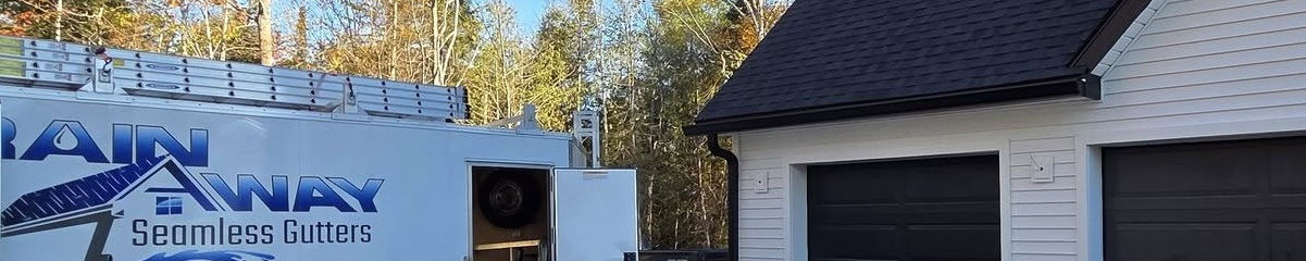 rain gutter installed over garage